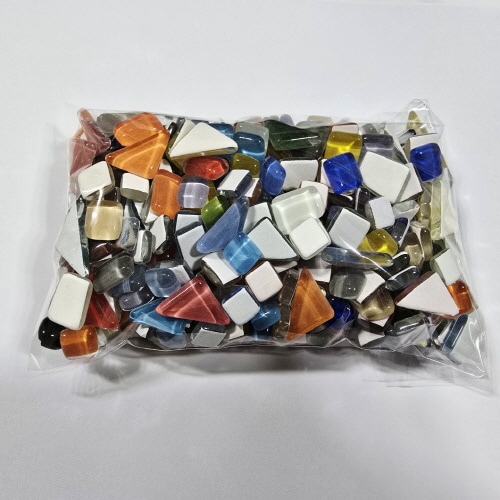 [공예재료] 모자이크 모형타일 색타일 모양 1봉지-500g