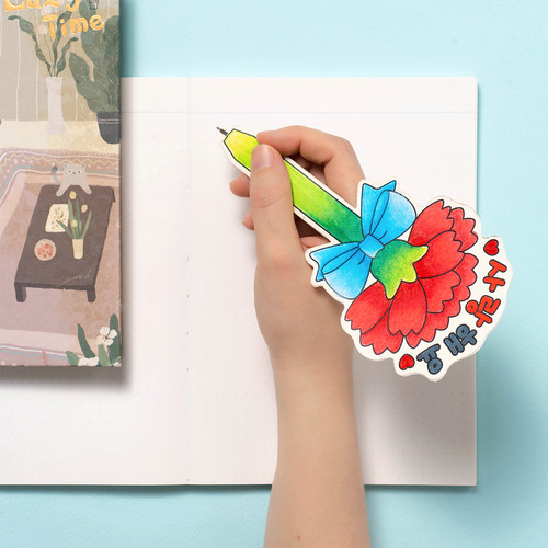 민화샵 [가정의달] 카네이션 책갈피 볼펜