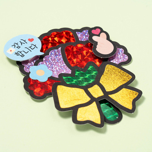 민화샵 포일아트 카네이션 브로치