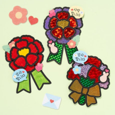 민화샵 포일아트 카네이션 브로치